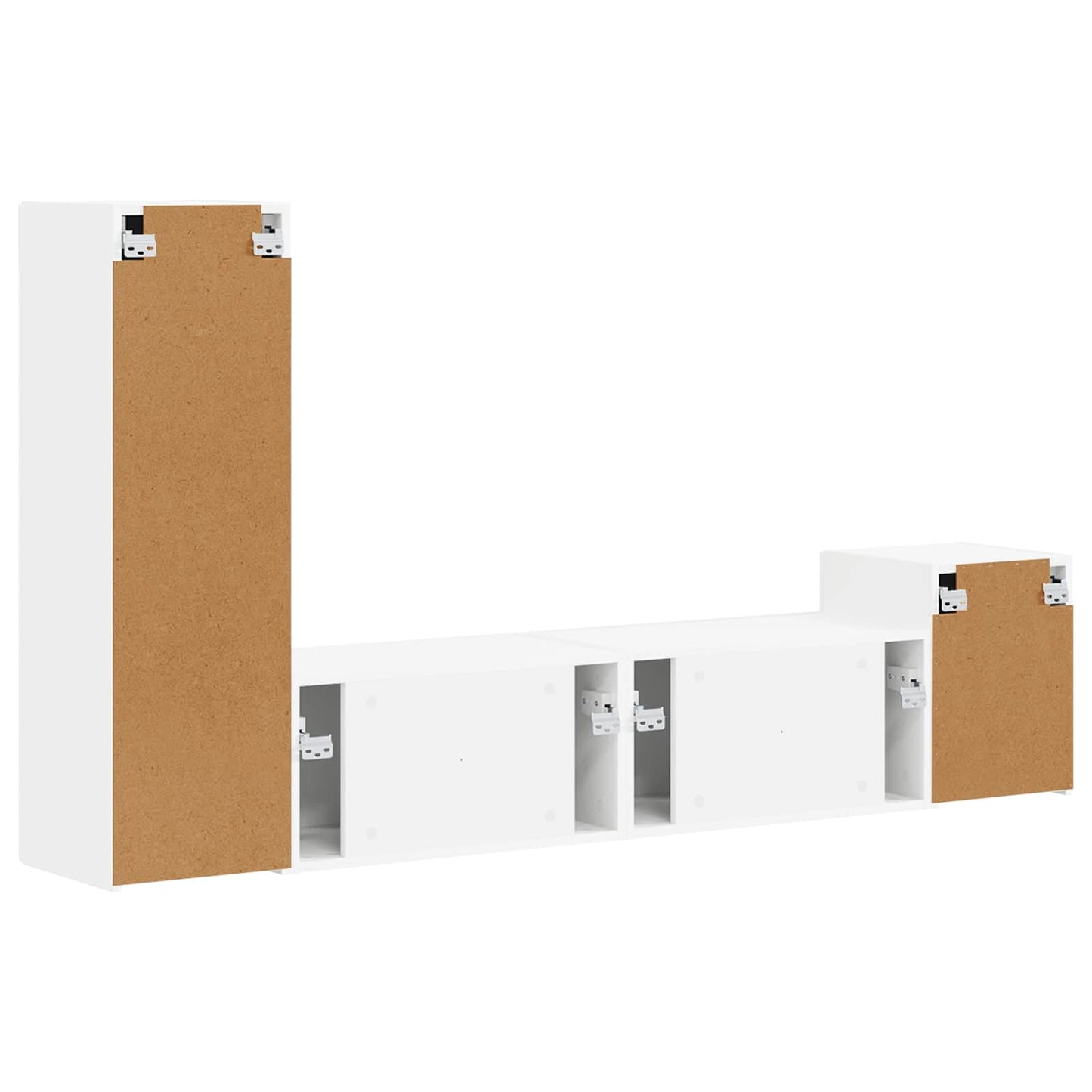 vidaXL TV-Schrankset Wandmontiert 4 pcs Weiß Holzwerkstoff