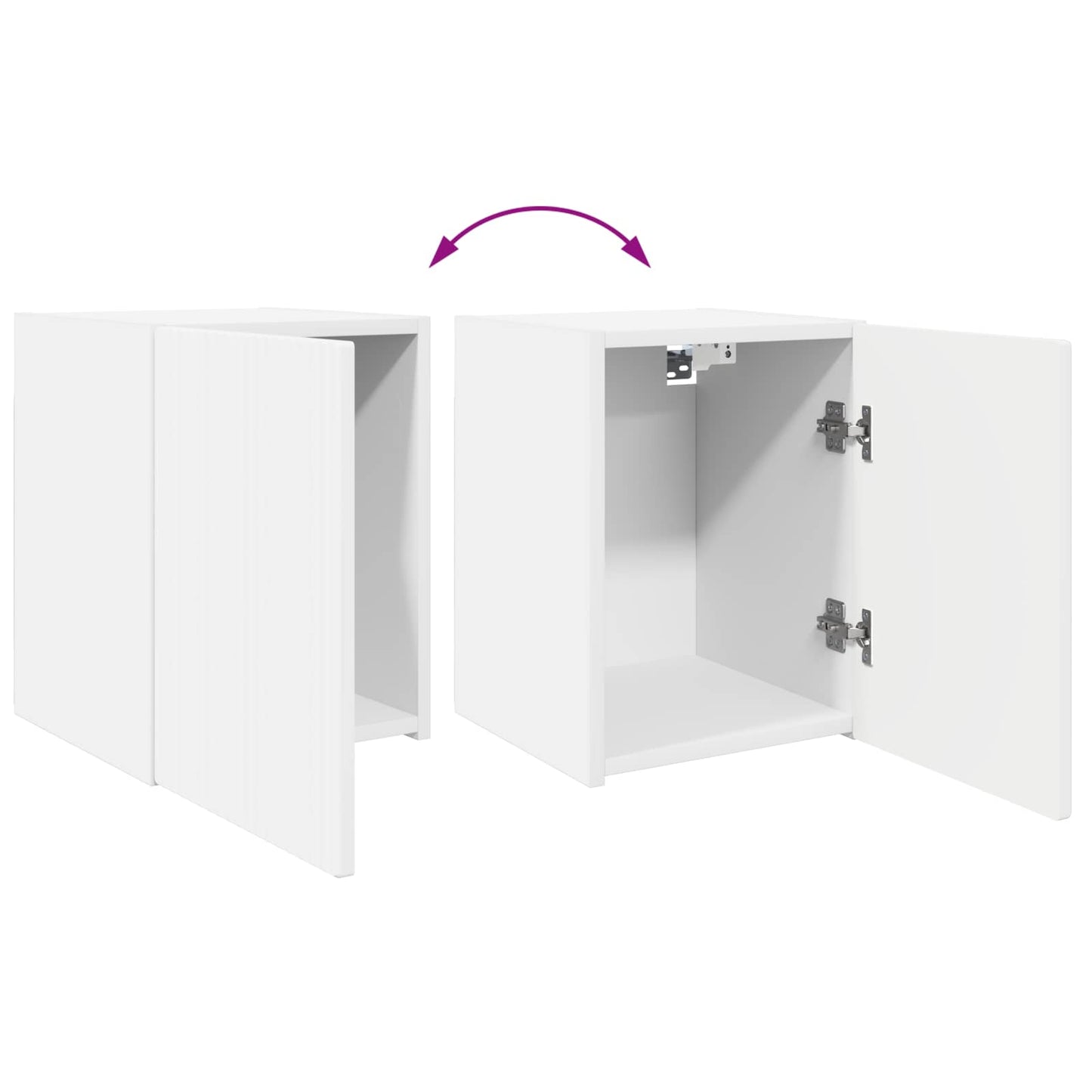 vidaXL TV-Schrankset Wandmontiert 4 pcs Weiß Holzwerkstoff
