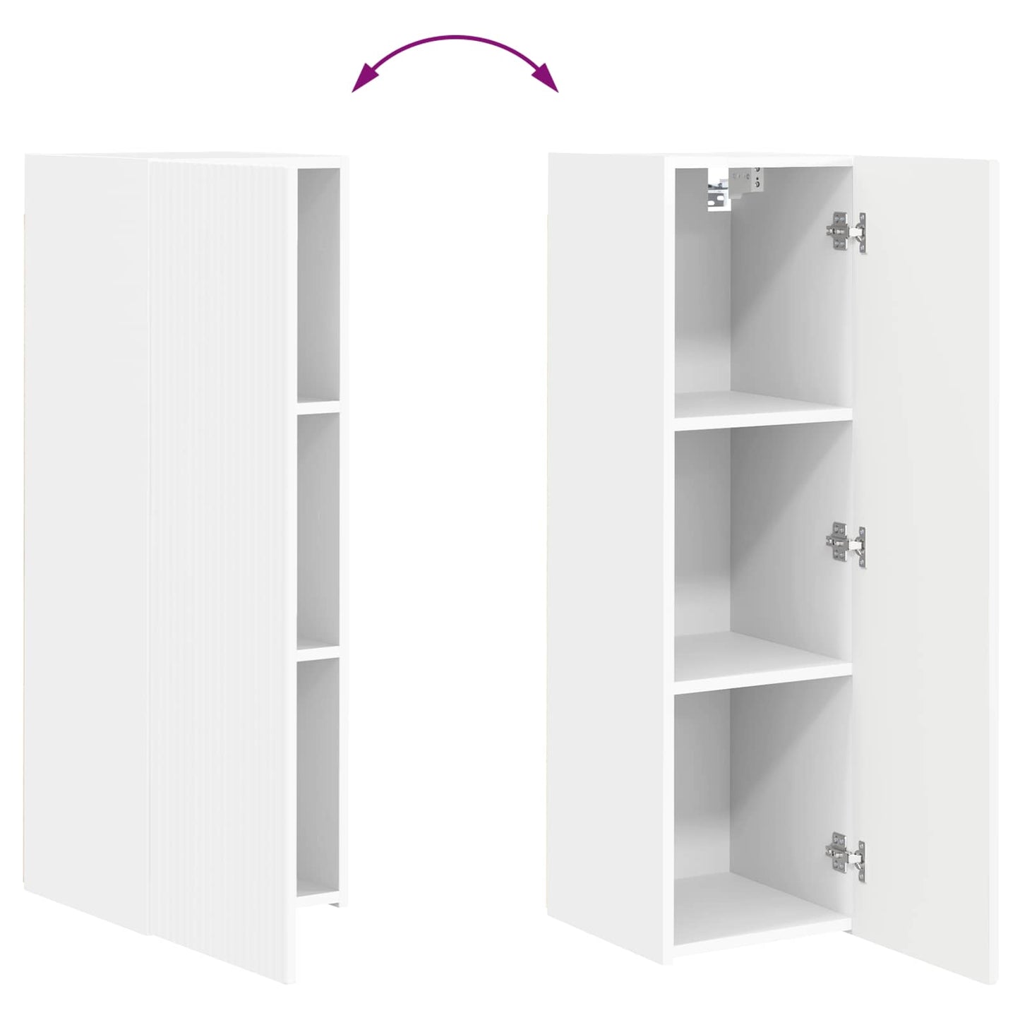vidaXL TV-Schrankset Wandmontiert 4 pcs Weiß Holzwerkstoff