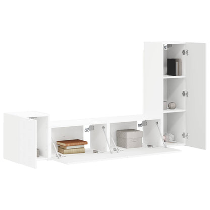 vidaXL TV-Schrankset Wandmontiert 4 pcs Weiß Holzwerkstoff