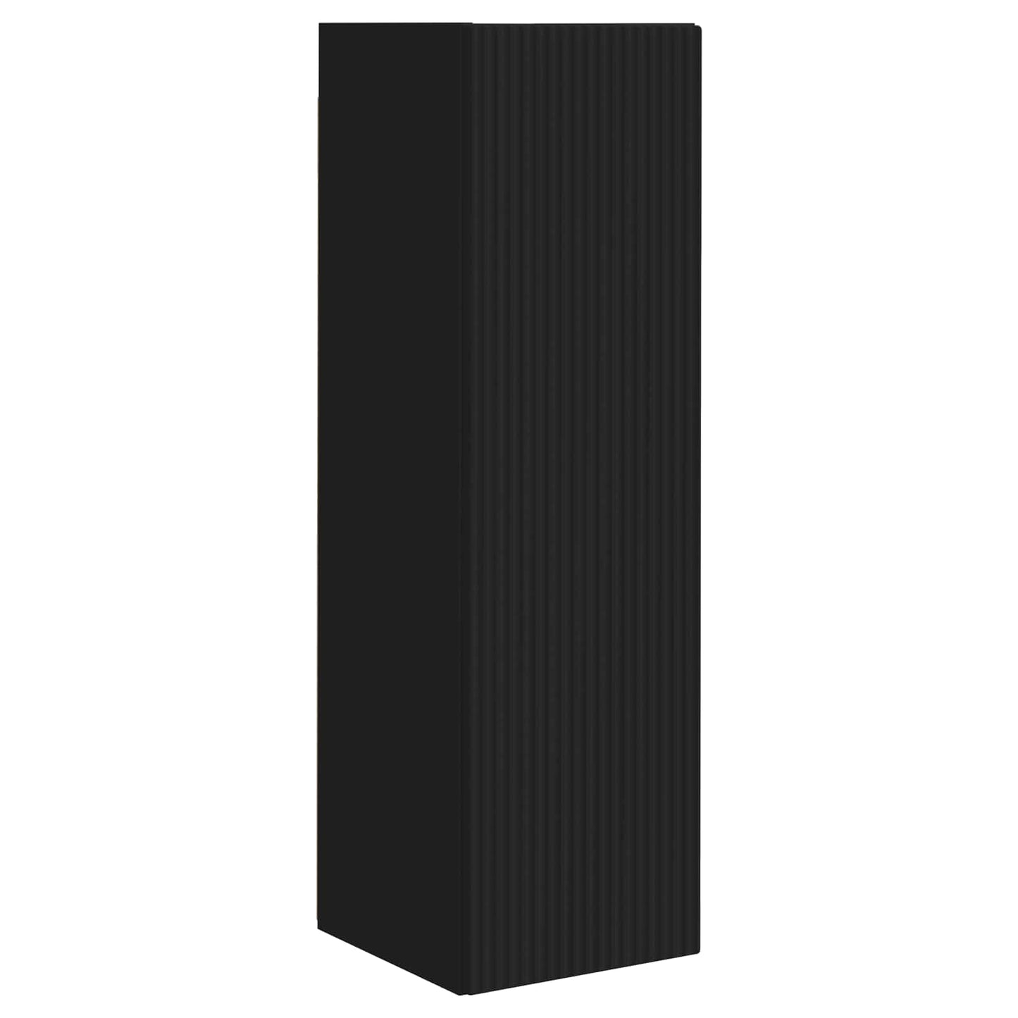 vidaXL TV-Schrankset Wandmontiert 4 pcs Schwarz Holzwerkstoff