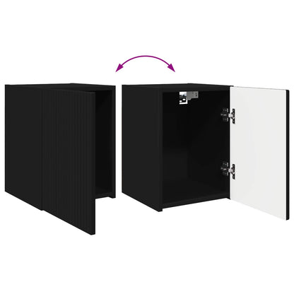 vidaXL TV-Schrankset Wandmontiert 4 pcs Schwarz Holzwerkstoff