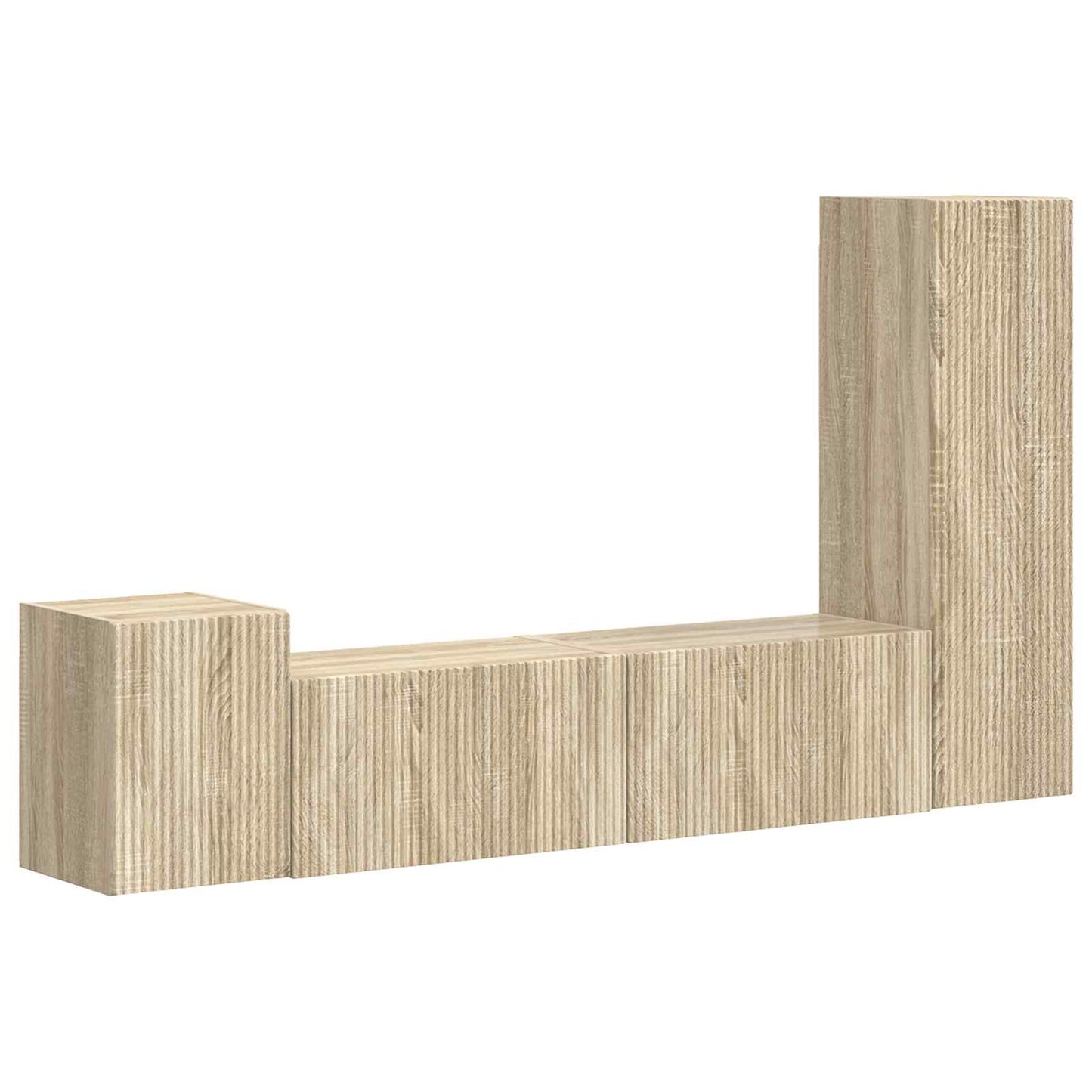 vidaXL TV-Schrankset Wandmontiert 4 pcs Sonoma-Eiche Holzwerkstoff