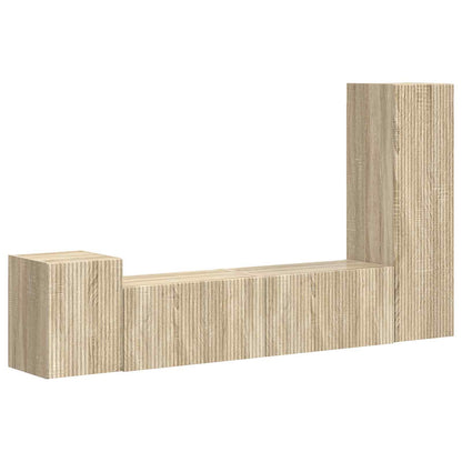 vidaXL TV-Schrankset Wandmontiert 4 pcs Sonoma-Eiche Holzwerkstoff