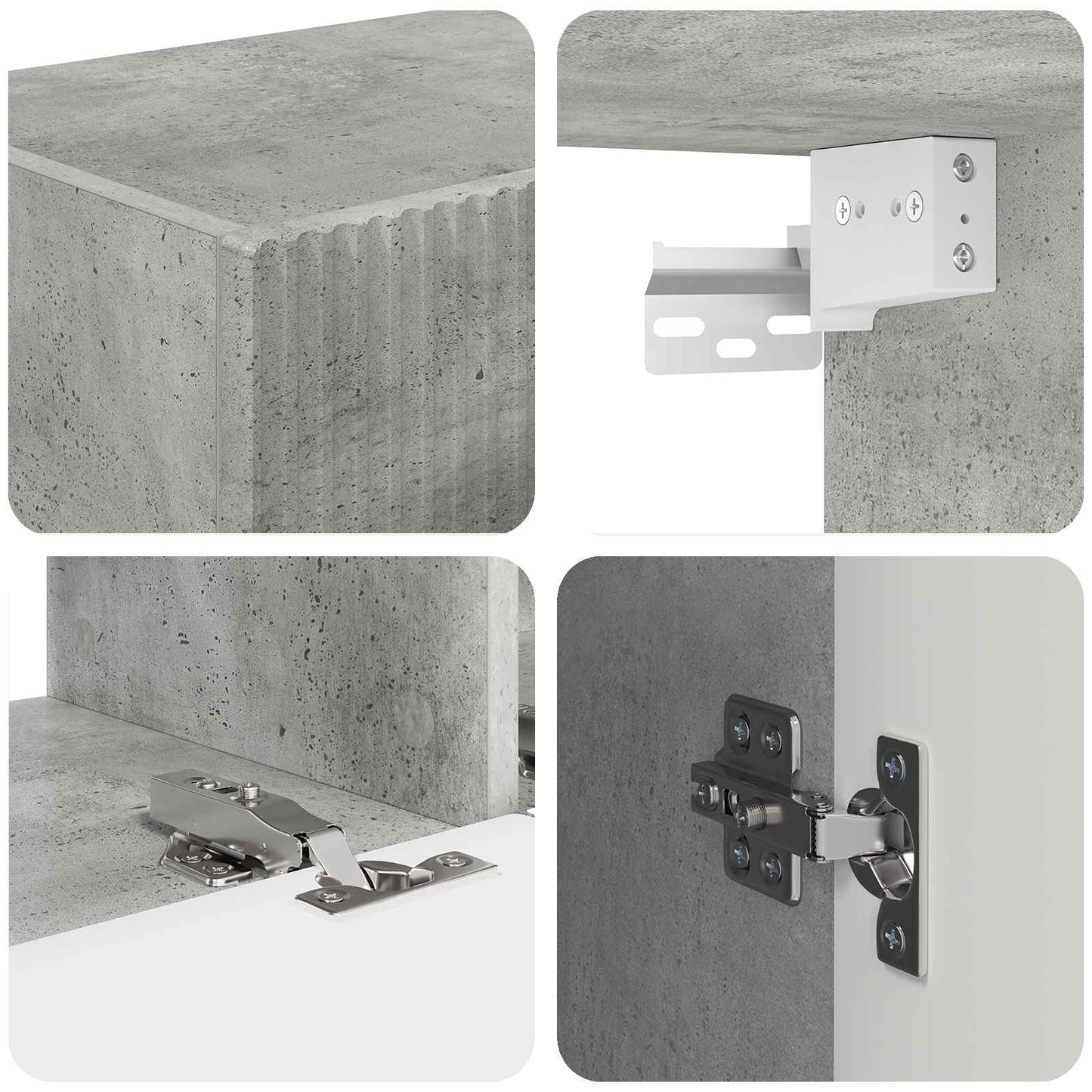 vidaXL Ensemble de meubles TV muraux 4 pcs Gris béton Aggloméré