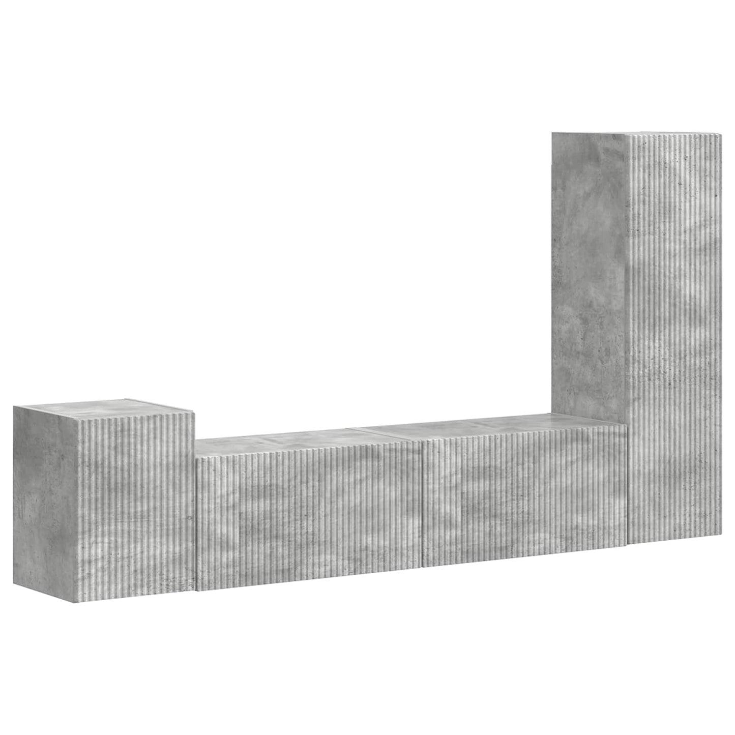 vidaXL Ensemble de meubles TV muraux 4 pcs Gris béton Aggloméré