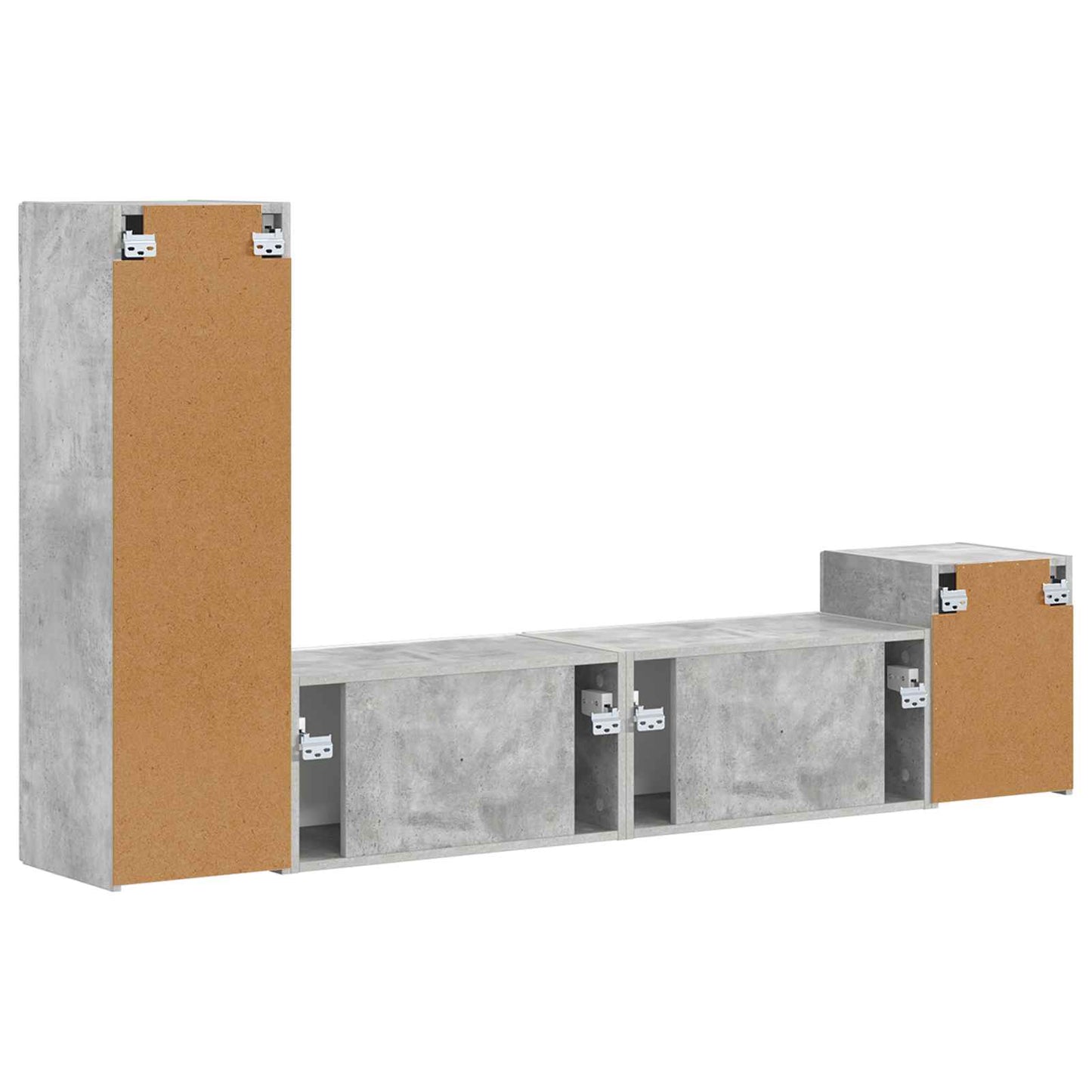 vidaXL Ensemble de meubles TV muraux 4 pcs Gris béton Aggloméré