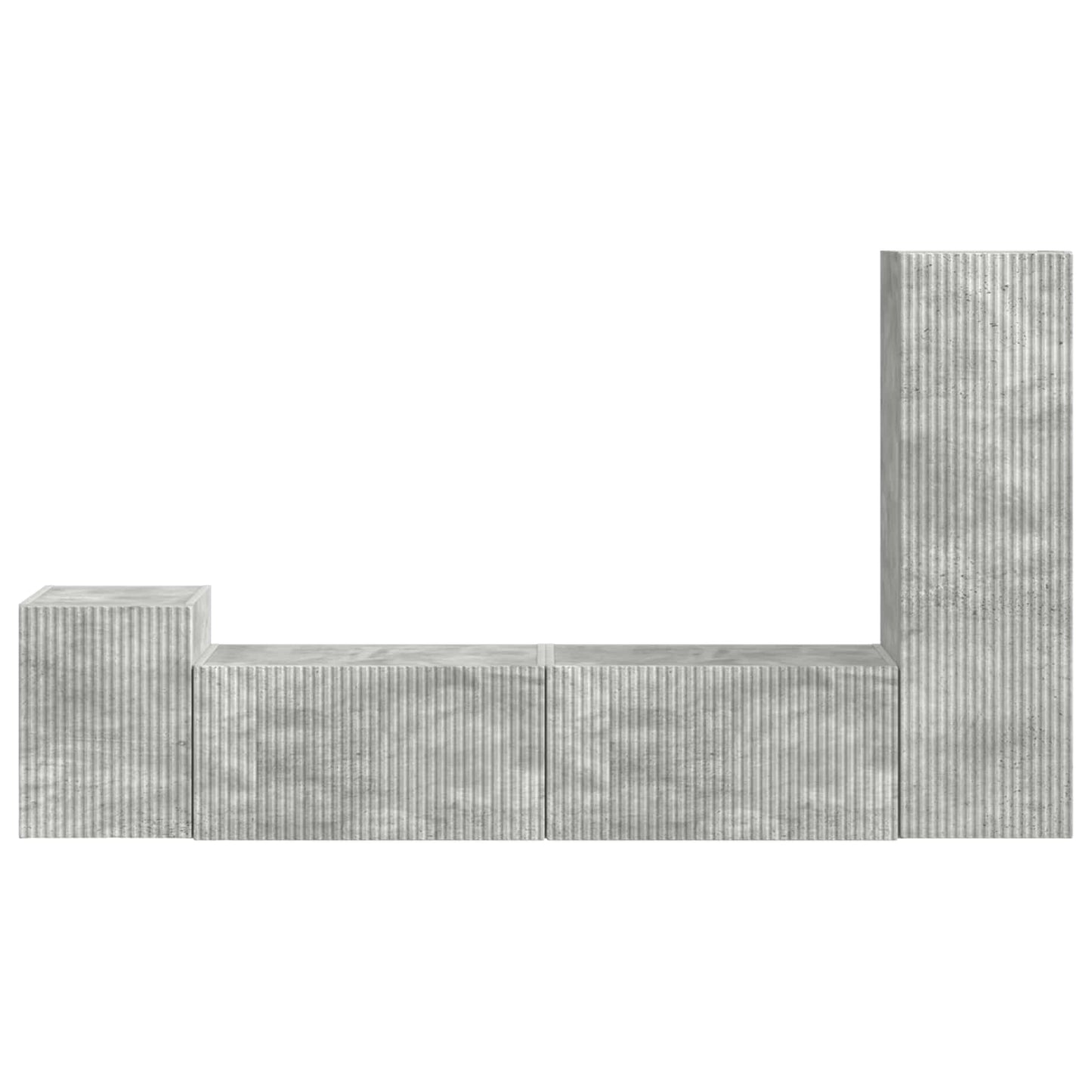 vidaXL Ensemble de meubles TV muraux 4 pcs Gris béton Aggloméré