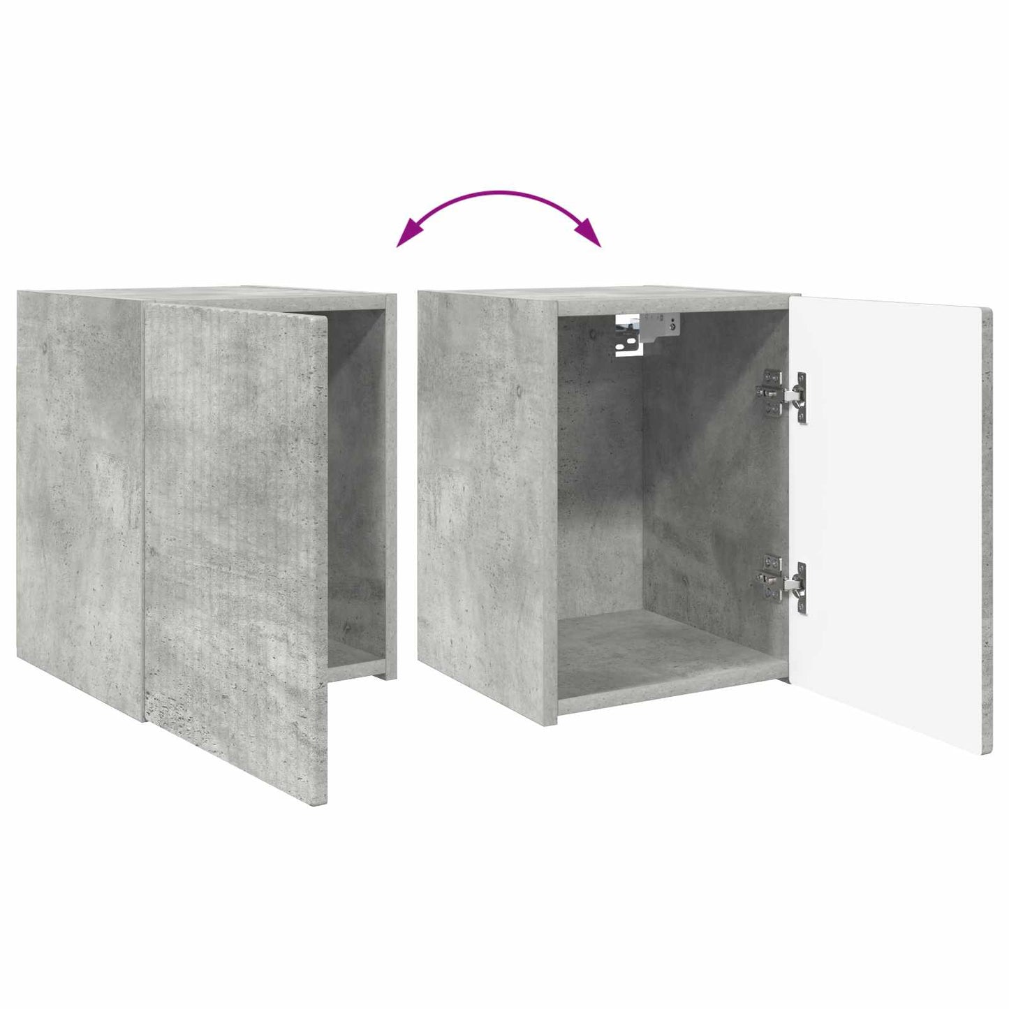 vidaXL Ensemble de meubles TV muraux 4 pcs Gris béton Aggloméré