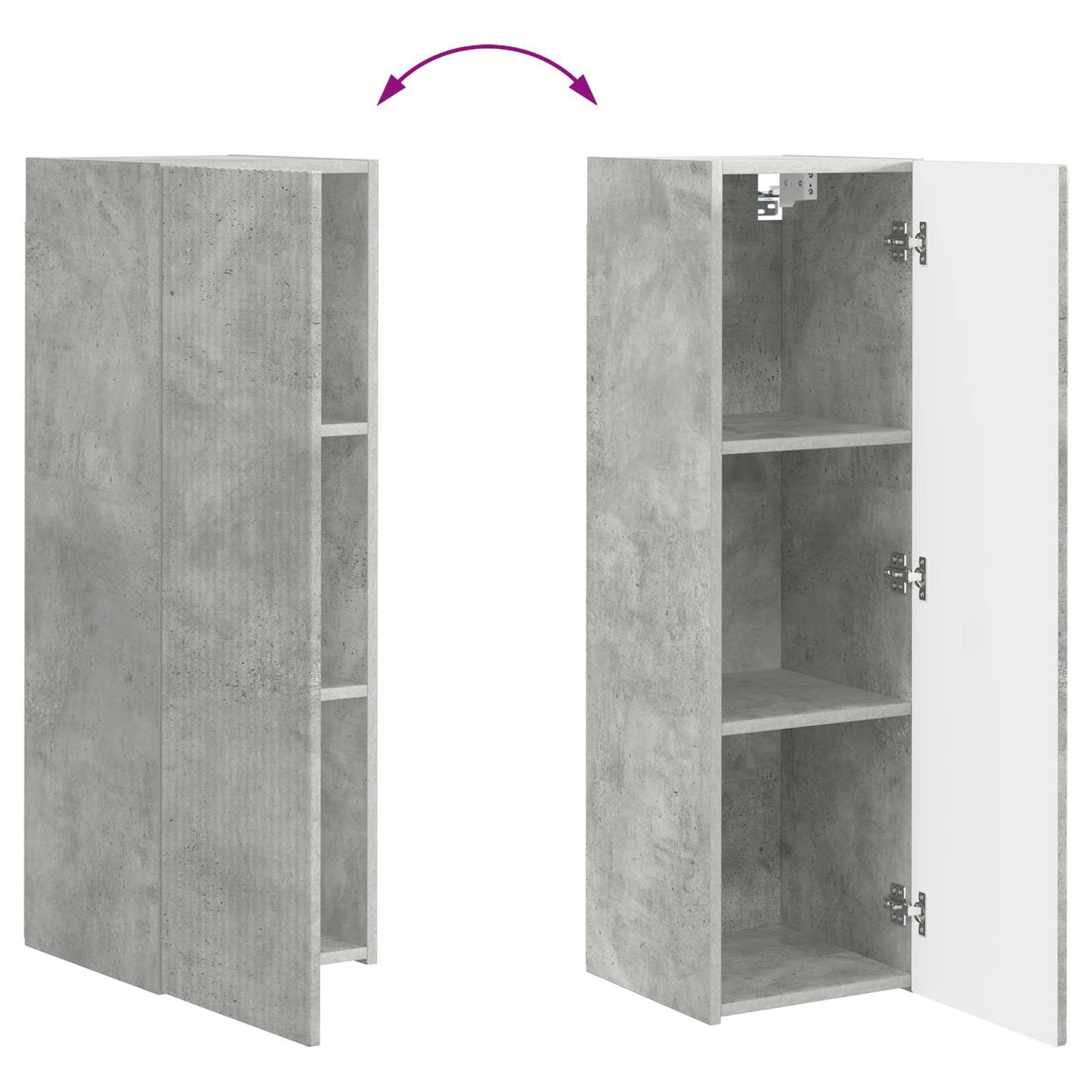 vidaXL Ensemble de meubles TV muraux 4 pcs Gris béton Aggloméré
