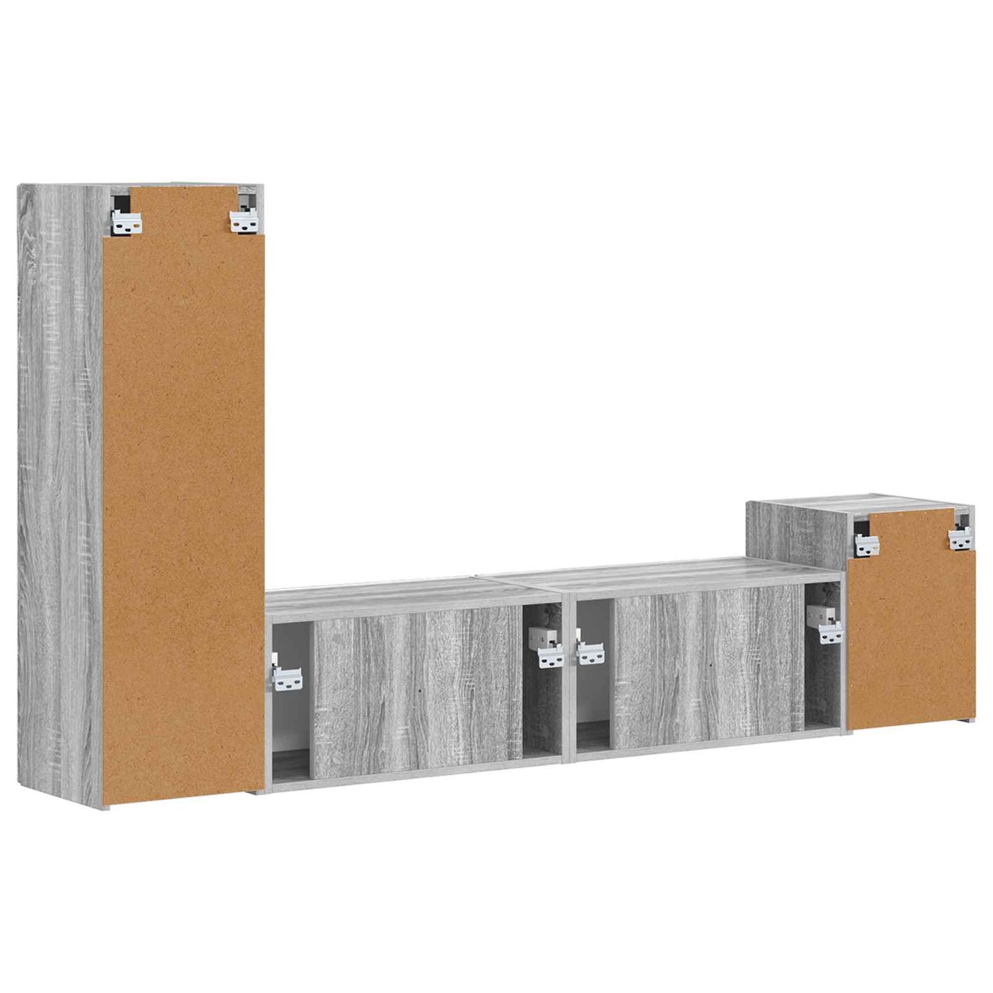 vidaXL TV-Schrankset Wandmontiert 4 pcs Graues Sonoma Holzwerkstoff