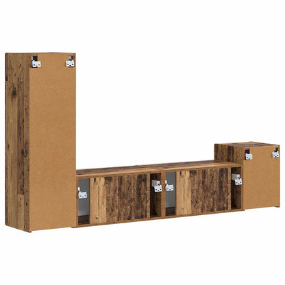 vidaXL TV-Schrankset Wandmontiert 4 pcs Altholz Holzwerkstoff