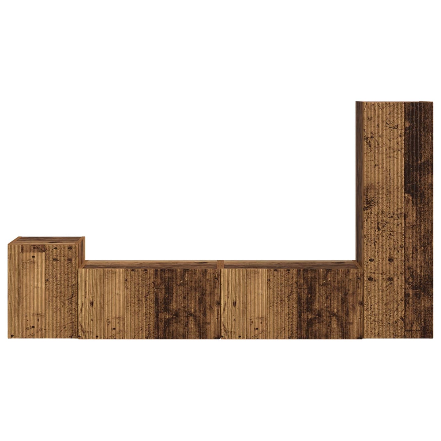 vidaXL TV-Schrankset Wandmontiert 4 pcs Altholz Holzwerkstoff