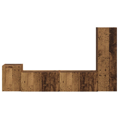 vidaXL TV-Schrankset Wandmontiert 4 pcs Altholz Holzwerkstoff