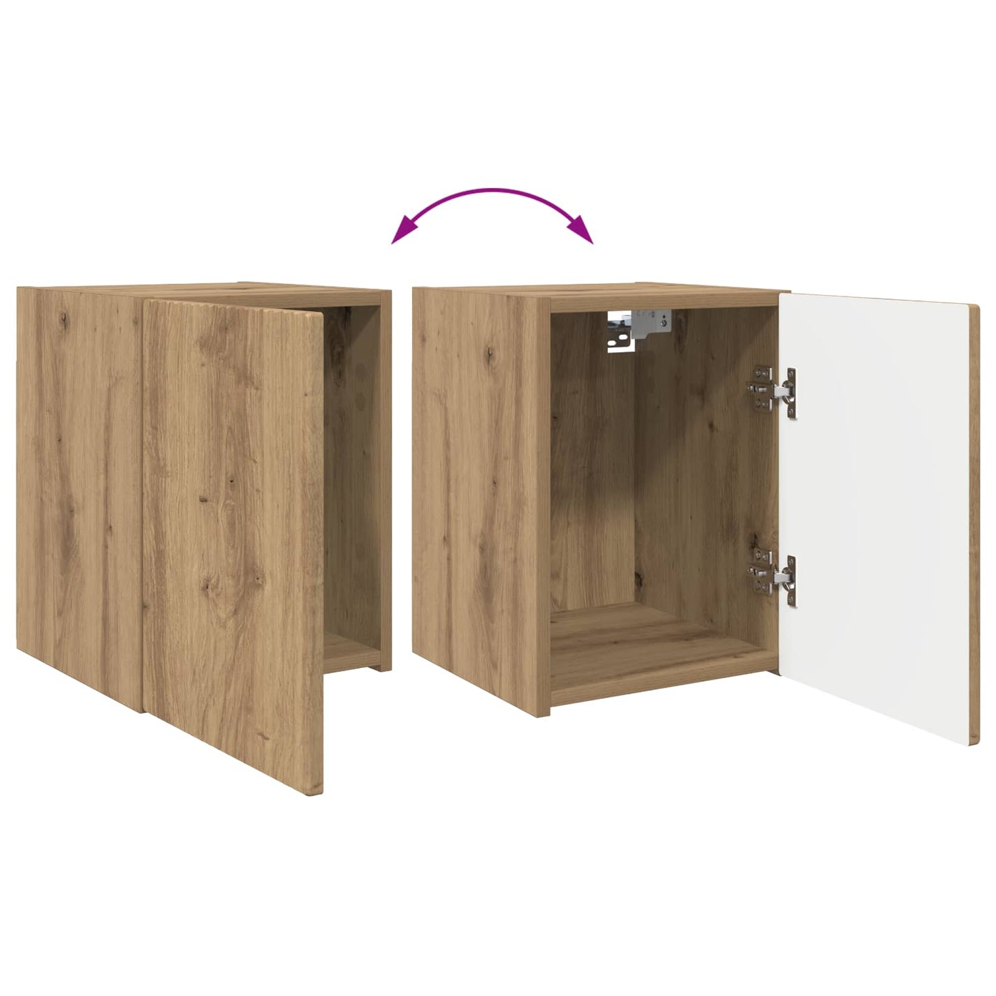 vidaXL TV-Schrankset Wandmontiert 4 pcs Artisan-Eiche Holzwerkstoff