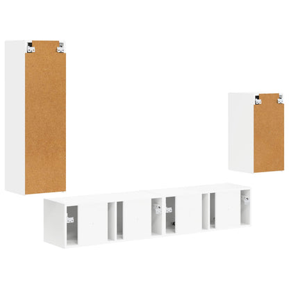 vidaXL TV-Schrankset Wandmontiert 4 pcs Weiß Holzwerkstoff