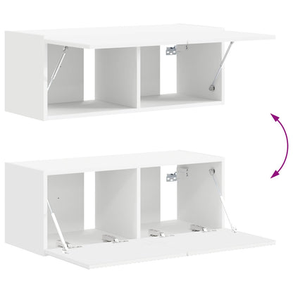 vidaXL TV-Schrankset Wandmontiert 4 pcs Weiß Holzwerkstoff