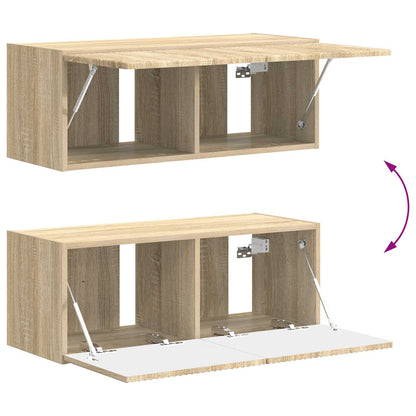 vidaXL TV-Schrankset Wandmontiert 4 pcs Sonoma-Eiche Holzwerkstoff
