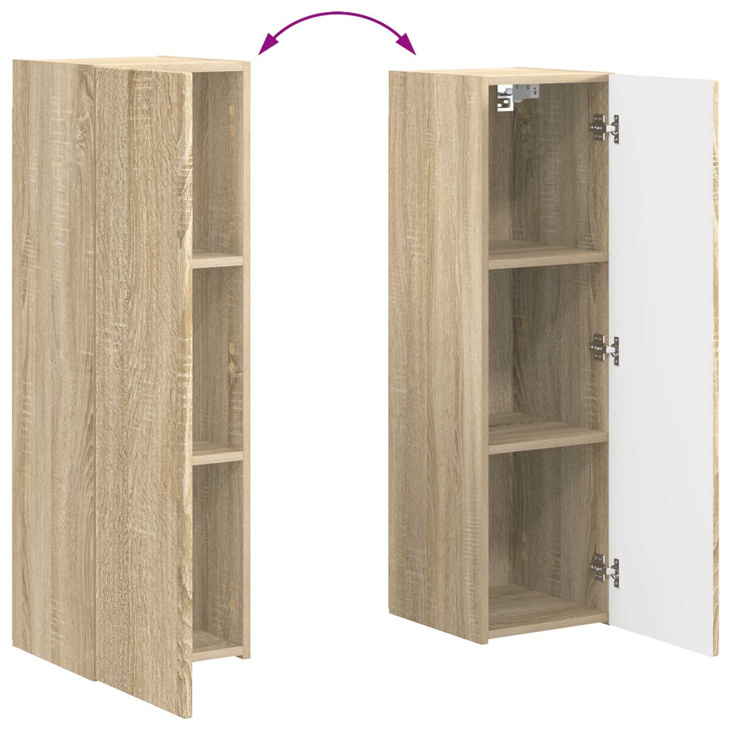 vidaXL TV-Schrankset Wandmontiert 4 pcs Sonoma-Eiche Holzwerkstoff