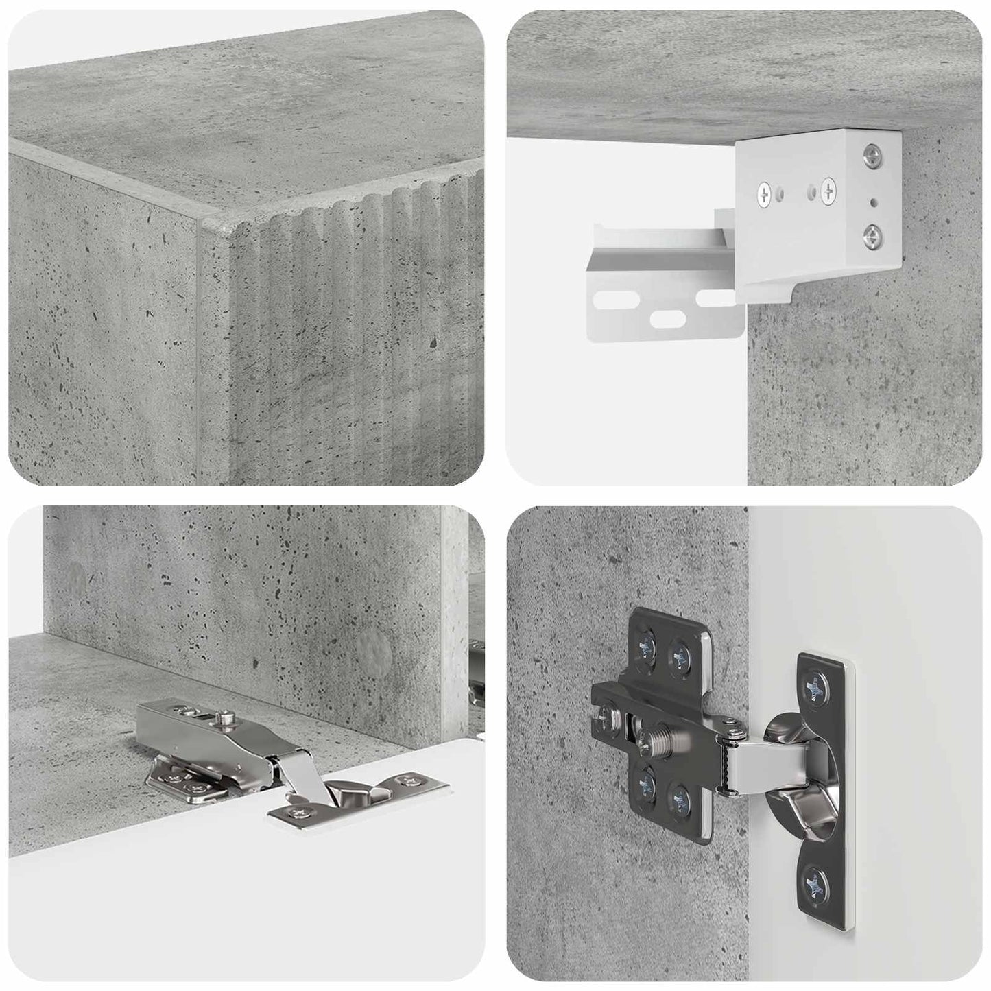 vidaXL Ensemble de meubles TV muraux 4 pcs Gris béton Aggloméré