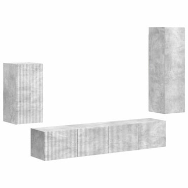 vidaXL Ensemble de meubles TV muraux 4 pcs Gris béton Aggloméré