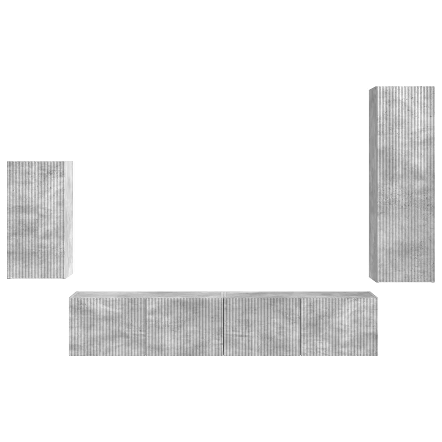 vidaXL Ensemble de meubles TV muraux 4 pcs Gris béton Aggloméré