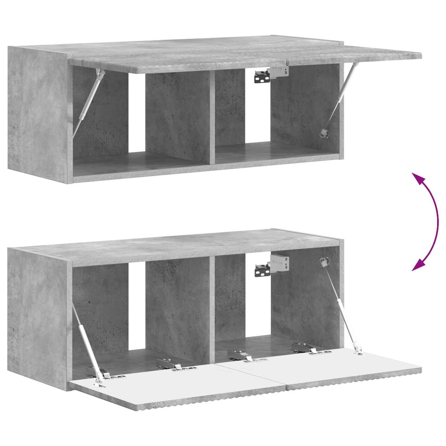 vidaXL Ensemble de meubles TV muraux 4 pcs Gris béton Aggloméré