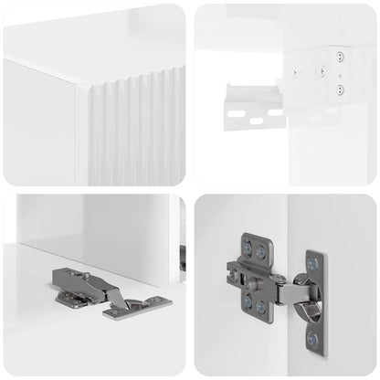 vidaXL Ensemble de meubles TV muraux 4 pcs Blanc brillant Bois d'ingénierie