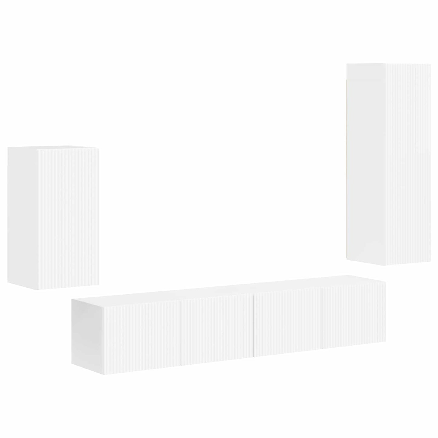 vidaXL Ensemble de meubles TV muraux 4 pcs Blanc brillant Bois d'ingénierie