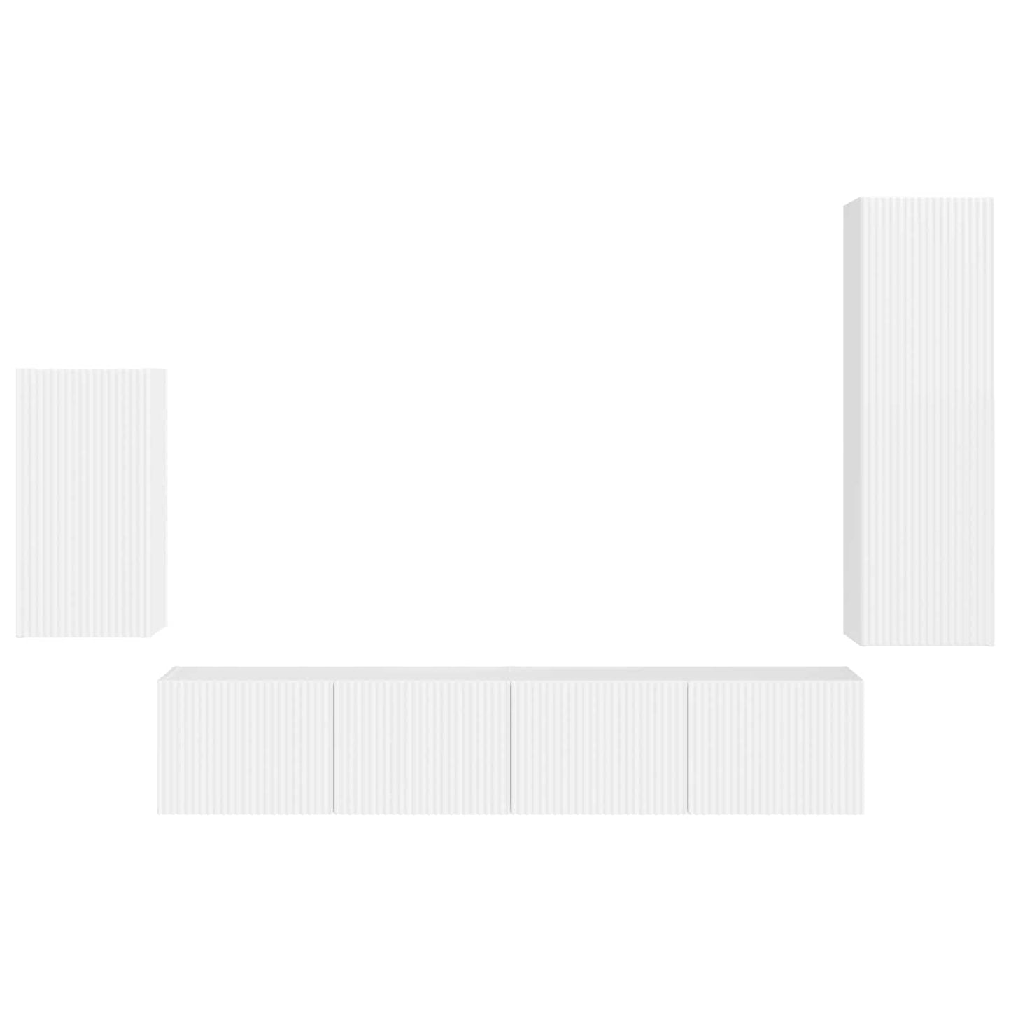 vidaXL Ensemble de meubles TV muraux 4 pcs Blanc brillant Bois d'ingénierie
