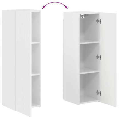 vidaXL Ensemble de meubles TV muraux 4 pcs Blanc brillant Bois d'ingénierie