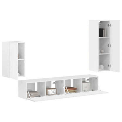 vidaXL Ensemble de meubles TV muraux 4 pcs Blanc brillant Bois d'ingénierie