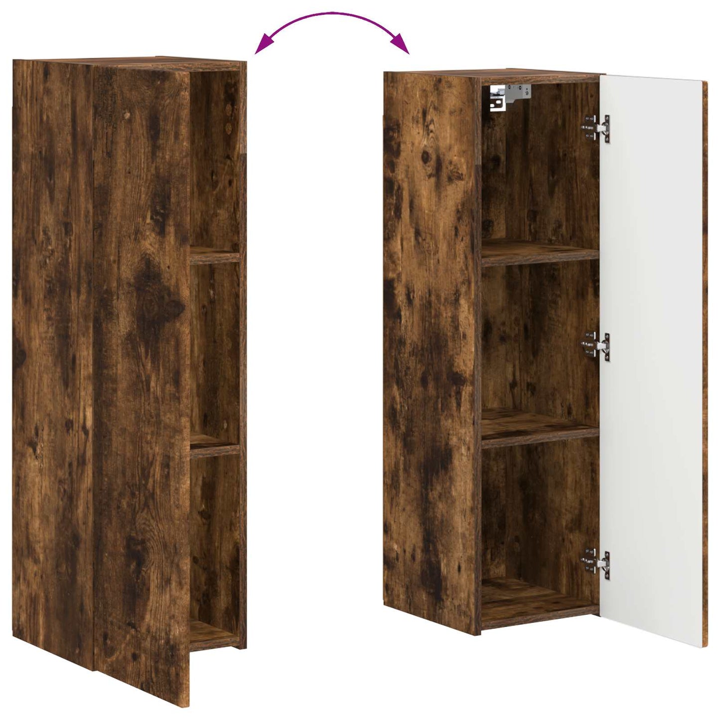 vidaXL Meuble TV 4 pcs Chêne fumé Bois d'ingénierie