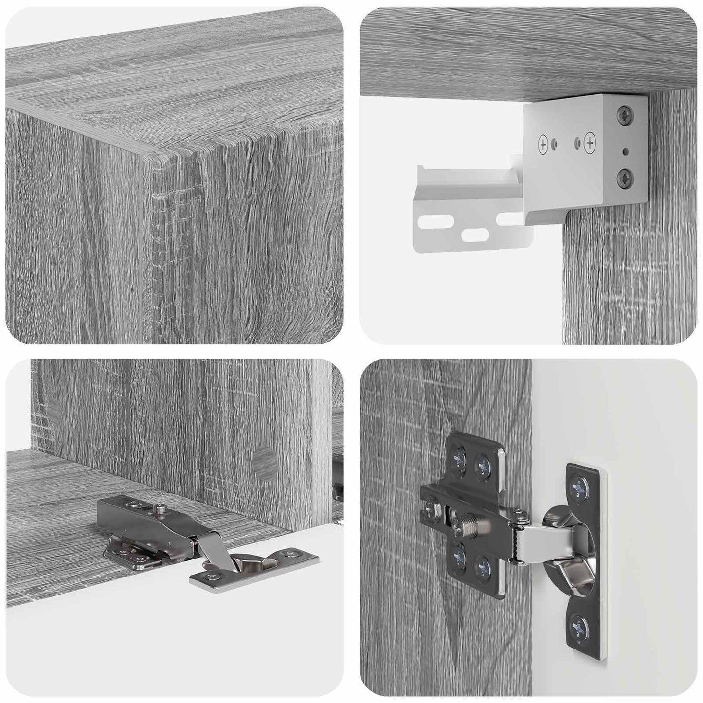 vidaXL Meuble TV mural 4 pcs Bois d'ingénierie gris Sonoma