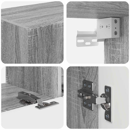 vidaXL Meuble TV mural 4 pcs Bois d'ingénierie gris Sonoma