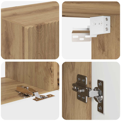 vidaXL Meuble TV mural 4 pcs Chêne artisan en bois d'ingénierie