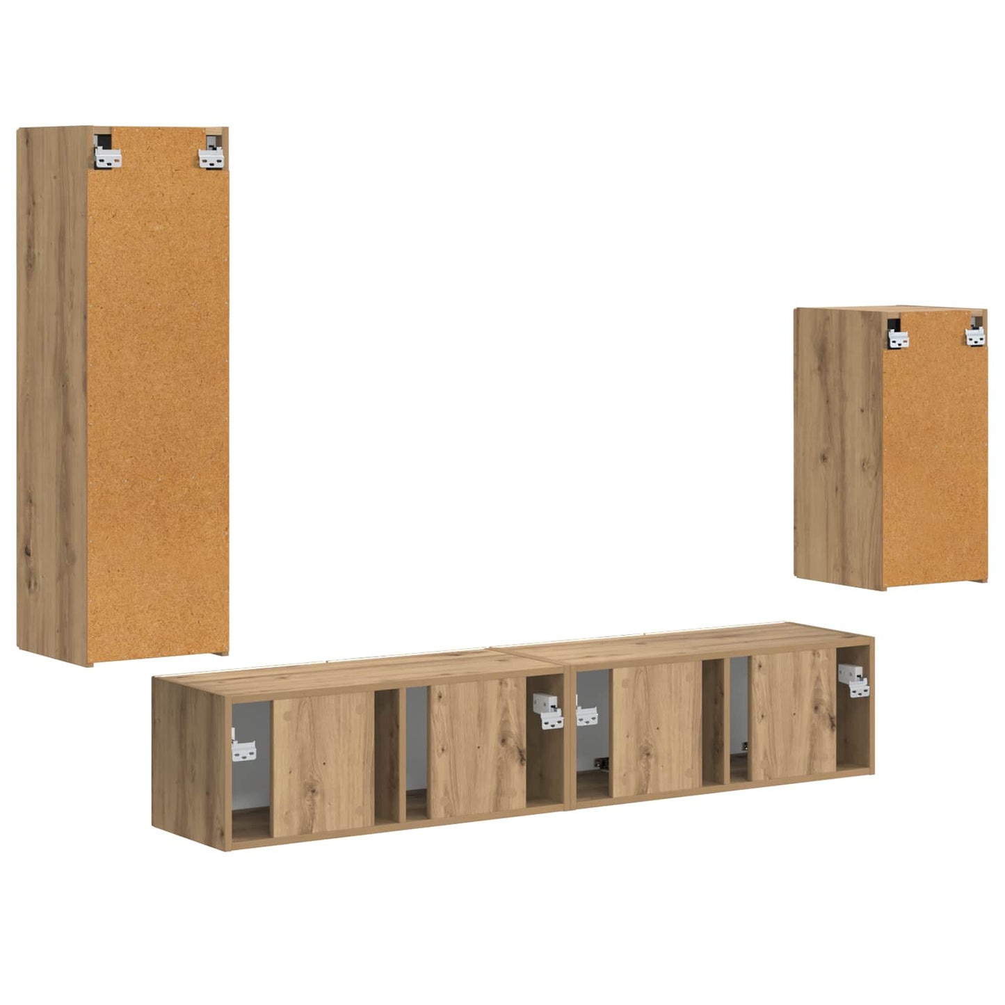 vidaXL Meuble TV mural 4 pcs Chêne artisan en bois d'ingénierie