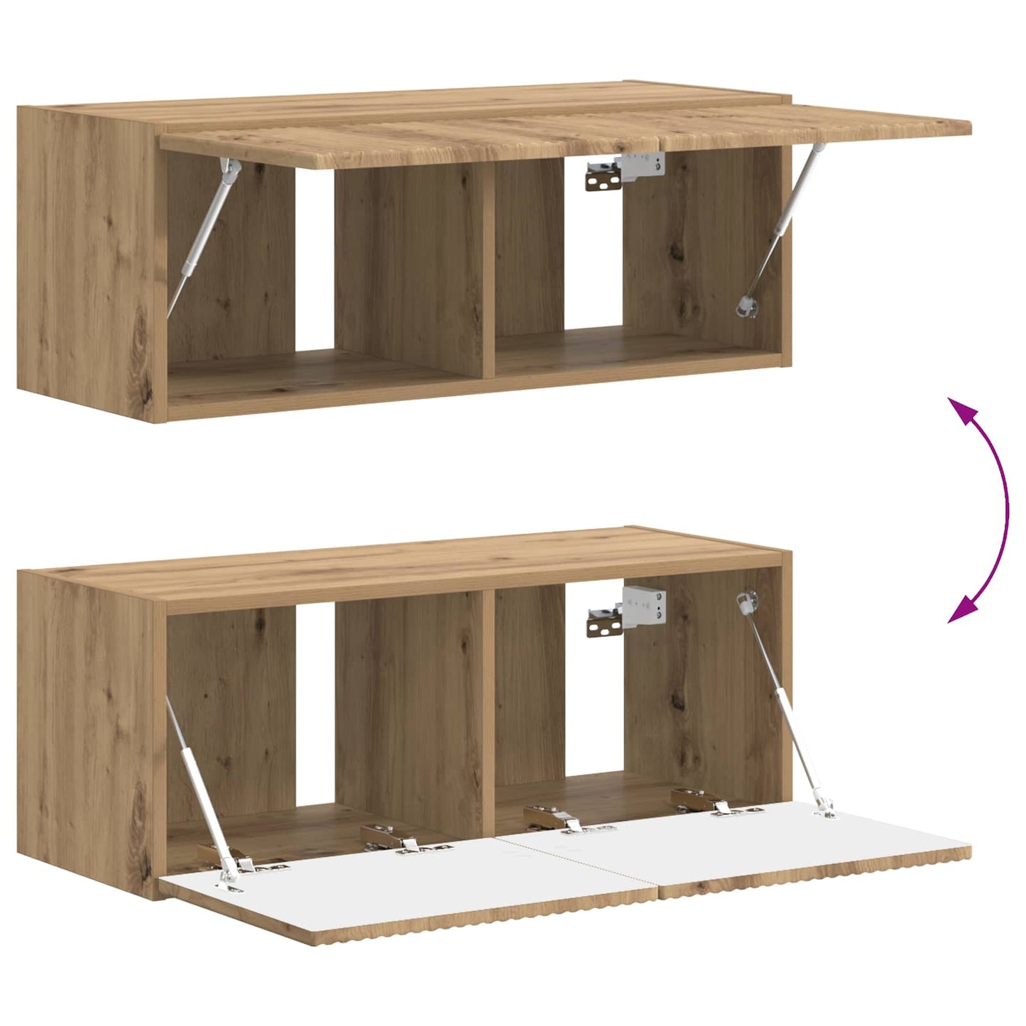 vidaXL Meuble TV mural 4 pcs Chêne artisan en bois d'ingénierie