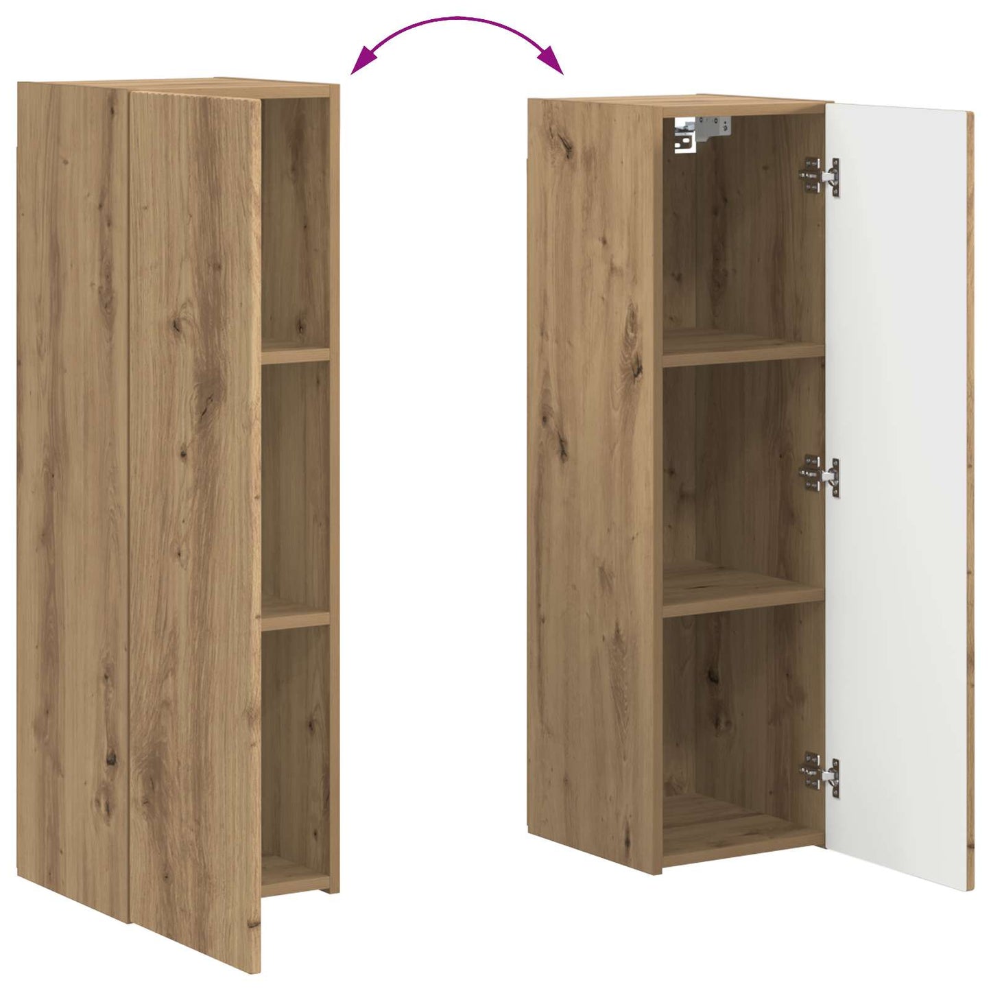 vidaXL Meuble TV mural 4 pcs Chêne artisan en bois d'ingénierie