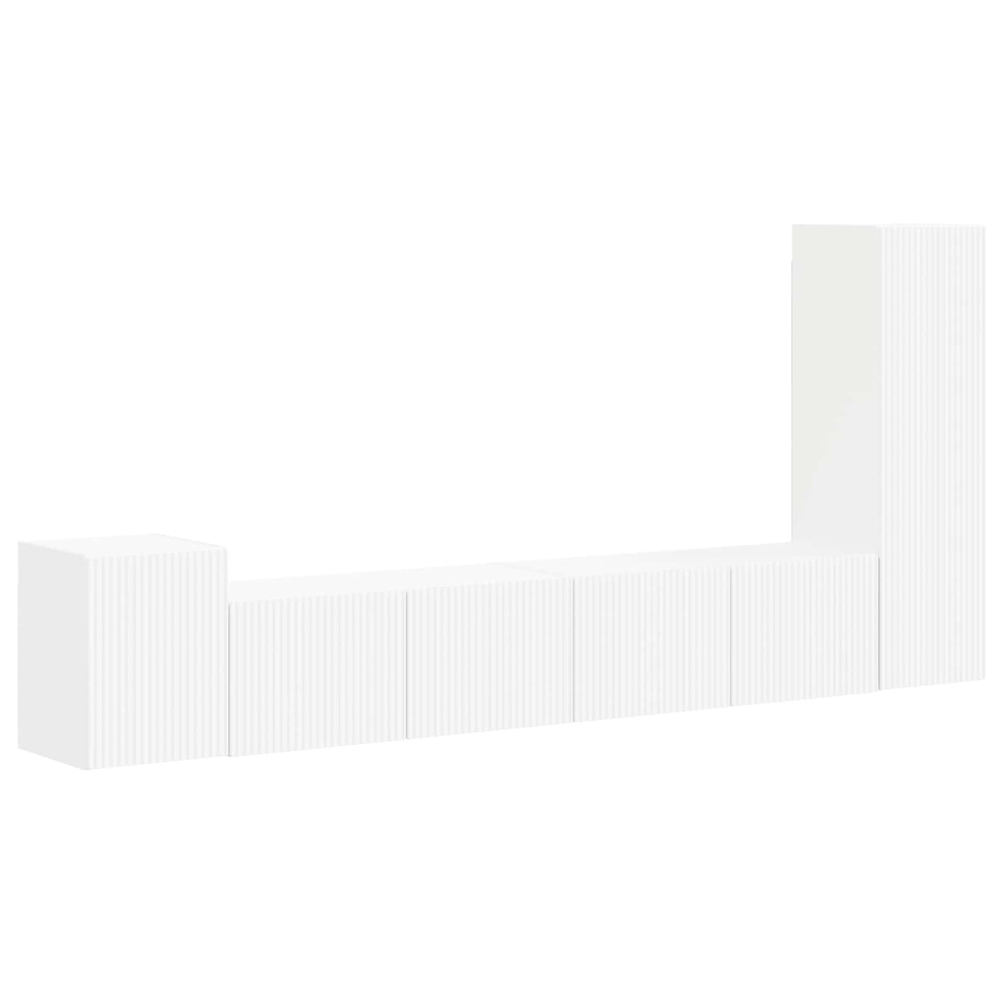 TV-Schrankset Wandmontiert 3 pcs Weiß Holzwerkstoff