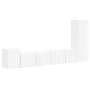 vidaXL Meuble TV mural 3 pcs Blanc Bois d'ingénierie