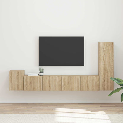 vidaXL Meuble TV mural 3 pcs Chêne Sonoma Aggloméré