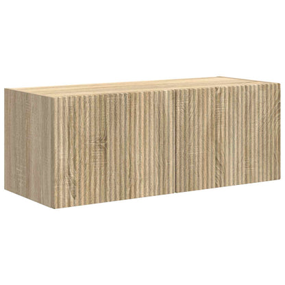 vidaXL Meuble TV mural 3 pcs Chêne Sonoma Aggloméré