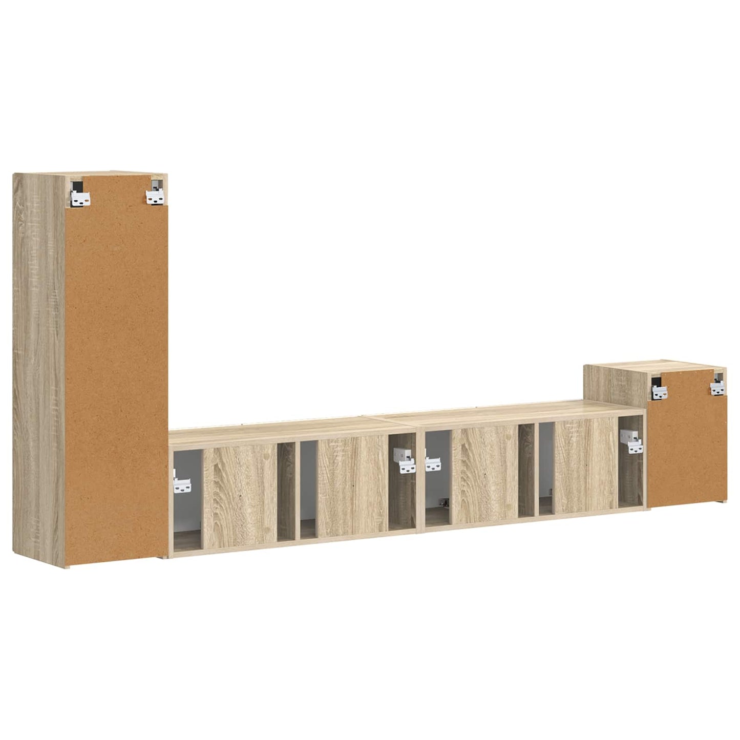 vidaXL Meuble TV mural 3 pcs Chêne Sonoma Aggloméré