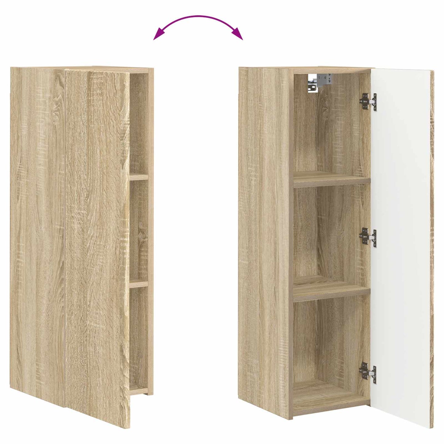 vidaXL Meuble TV mural 3 pcs Chêne Sonoma Aggloméré