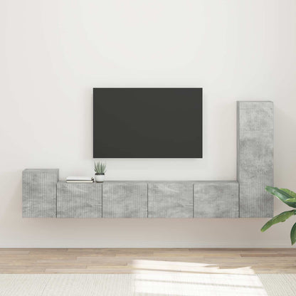 vidaXL TV-Schrankset Wandmontiert 3 pcs Beton Grau Holzwerkstoff