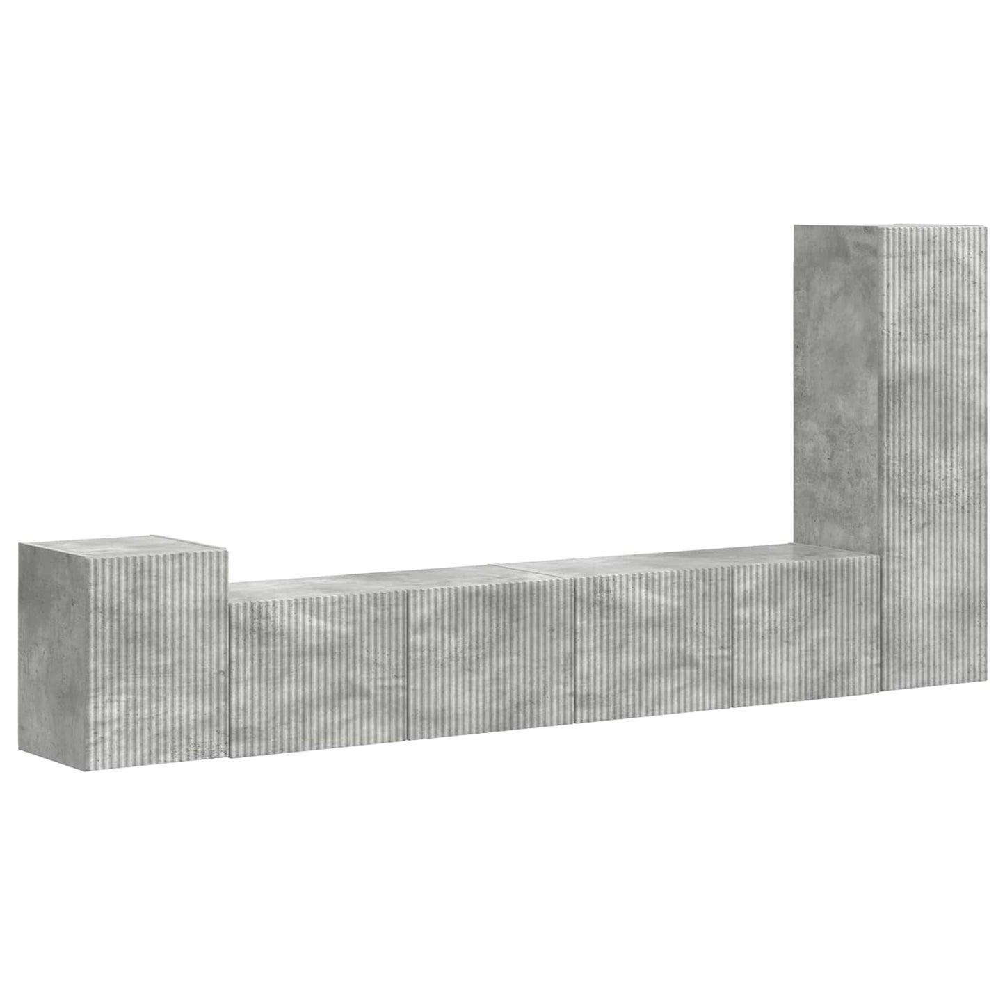 vidaXL TV-Schrankset Wandmontiert 3 pcs Beton Grau Holzwerkstoff