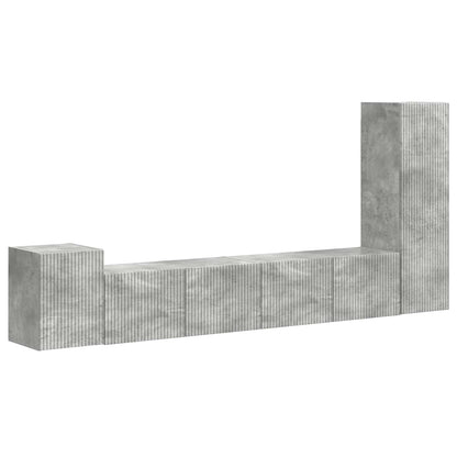 vidaXL TV-Schrankset Wandmontiert 3 pcs Beton Grau Holzwerkstoff