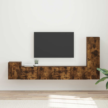 vidaXL TV-Schrankset 3 pcs Geräucherte Eiche Holzwerkstoff