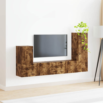 vidaXL TV-Schrankset 3 pcs Geräucherte Eiche Holzwerkstoff